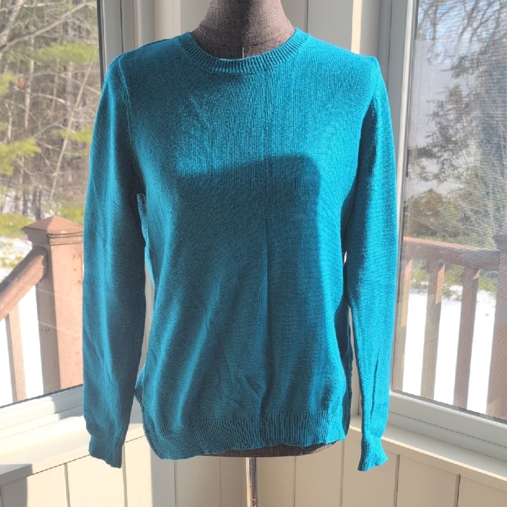 Talbots Vibrant Blue Crew Neck Sweater